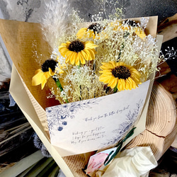 人気NO1再販★人気の咲枯れないひまわり⭐︎dryflowerひまわブーケ★インテリアギフトに★パンパスグラス入り 10枚目の画像