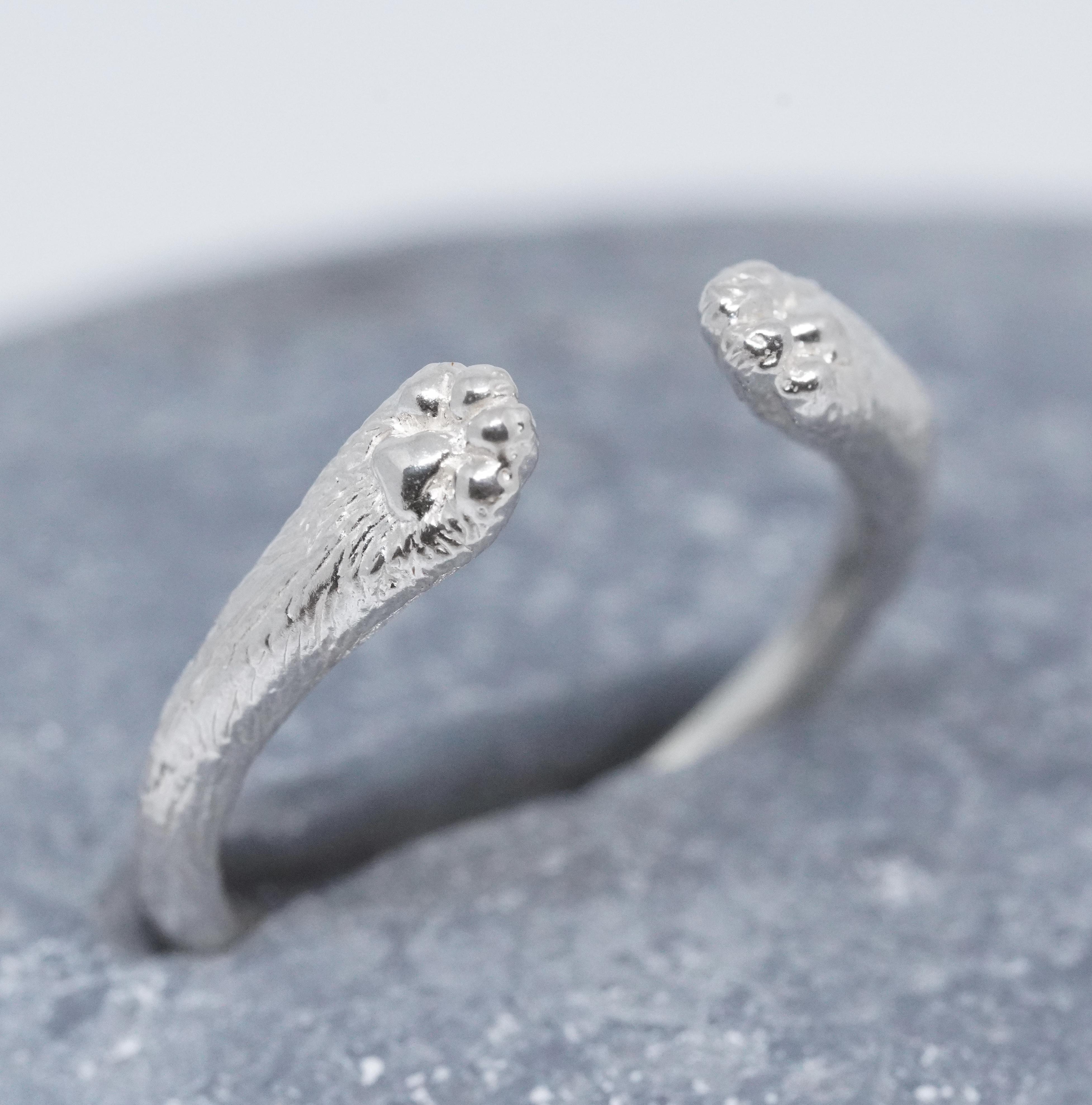 子猫の肉球のシルバーリング&イヤーカフ