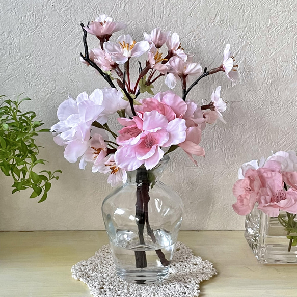 ラッピング無料！3種の桜M マジカルウォーター フラワーインテリア 新築祝 出産祝 春 ギフト 10枚目の画像