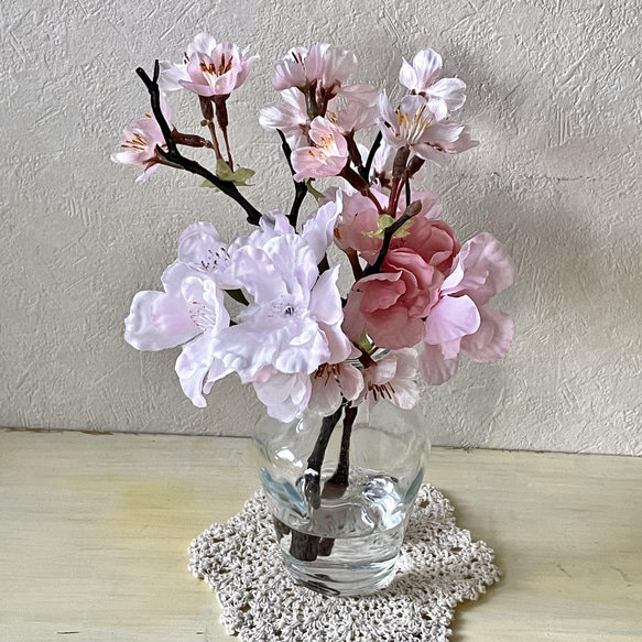 ラッピング無料！3種の桜M マジカルウォーター フラワーインテリア 新築祝 出産祝 春 ギフト 11枚目の画像