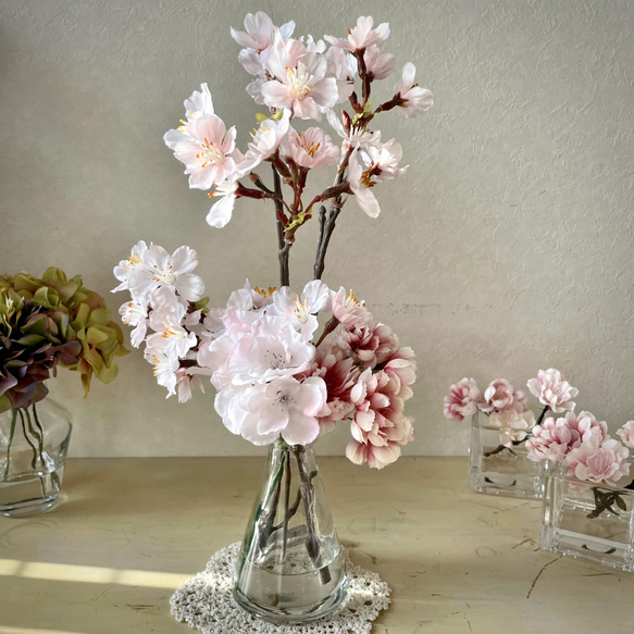 ラッピング無料！3種の桜L マジカルウォーター フラワーインテリア 新築祝 出産祝 春 ギフト 4枚目の画像
