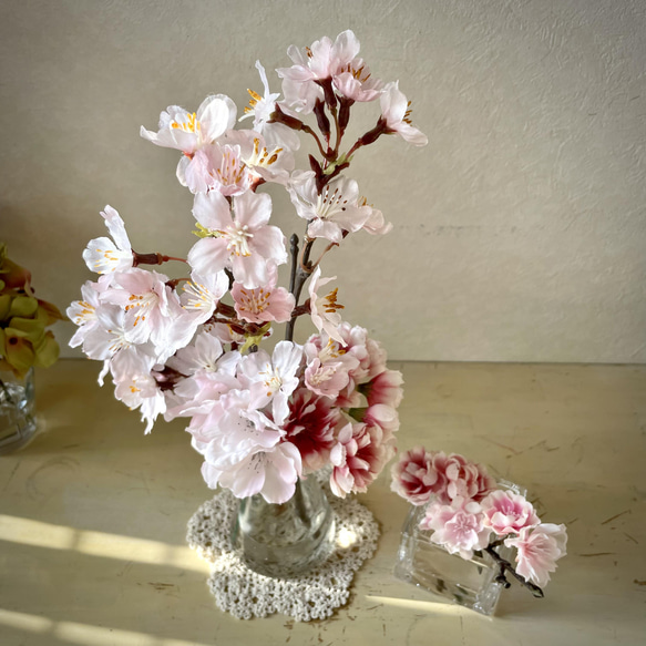 『Creema春の福袋2024』ラッピング無料！3種の桜L.S2点セット マジカルウォーター インテリアフラワー 1枚目の画像