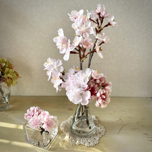 『Creema春の福袋2024』ラッピング無料！3種の桜L.S2点セット マジカルウォーター インテリアフラワー 3枚目の画像
