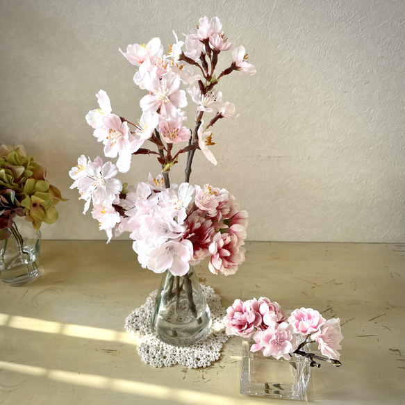 『Creema春の福袋2024』ラッピング無料！3種の桜L.S2点セット マジカルウォーター インテリアフラワー 2枚目の画像