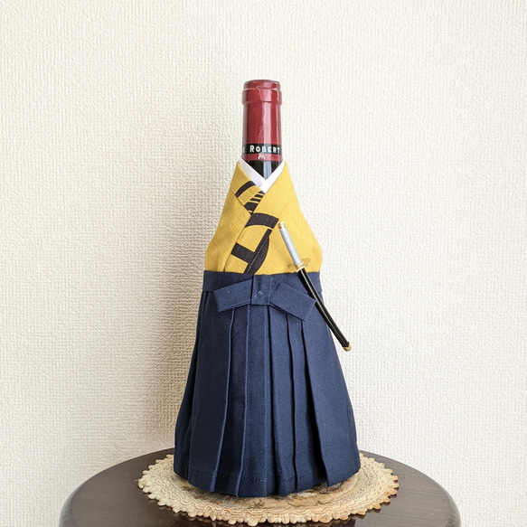 剣士　家紋　ボトル着物　ワインボトル　日本酒 1枚目の画像