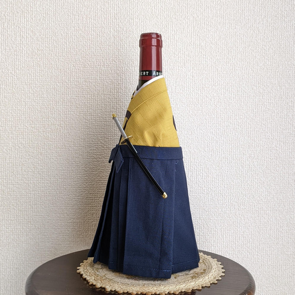 剣士　家紋　ボトル着物　ワインボトル　日本酒 2枚目の画像