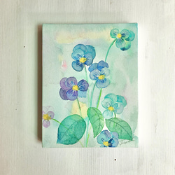 小さな水彩原画⭐️パンジーかわいい花 絵画 miraclepocket 通販