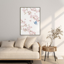 桜と蝶 アートポスター（50_cherryblossom） 3枚目の画像