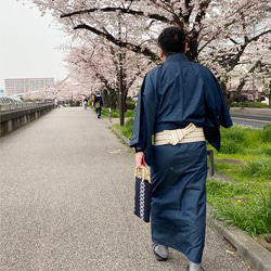 大島紬　バンブーバッグ　和モダン　浴衣　和装　着物　お神輿　祭り　虎　亀甲 15枚目の画像