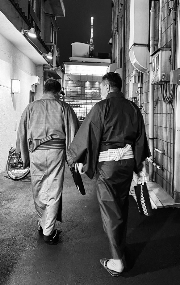 大島紬　バンブーバッグ　和モダン　浴衣　和装　着物　お神輿　祭り　虎　亀甲 14枚目の画像