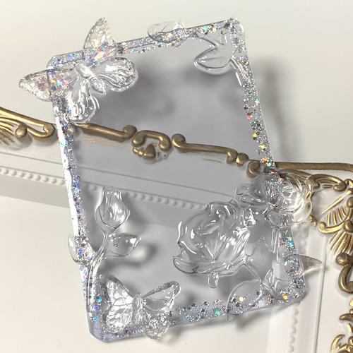Rose】B8 硬質ケース デコ トレカケース レジン ハンドメイド