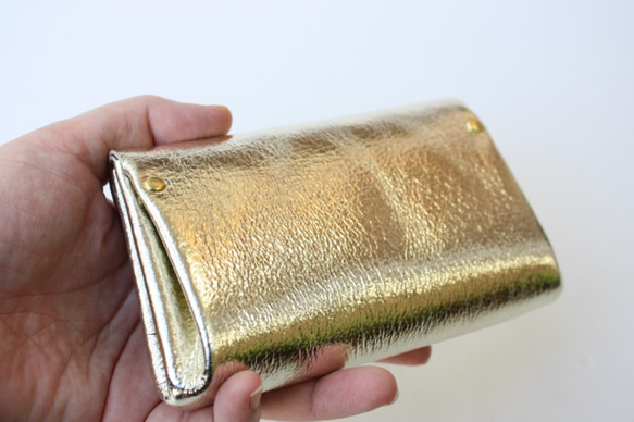 【ゴールド】ピッグスキンの小さなお財布　 6枚目の画像