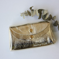 【ゴールド】ピッグスキンの小さなお財布　 3枚目の画像