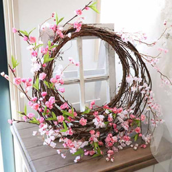 季節のリース 特大 桜のリース ディスプレイ 玄関 ウェルカムスペース