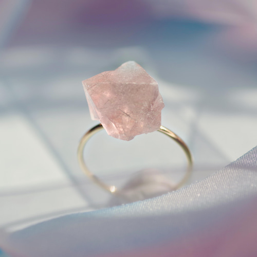 007 Sugar Flower Collection】 フローライト 鉱物原石 リング 007 Sugar Flower Collection】 フローライト 鉱物原石 リング