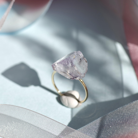 【013糖花系列】螢石礦物寶石戒指天然石材配件 第3張的照片