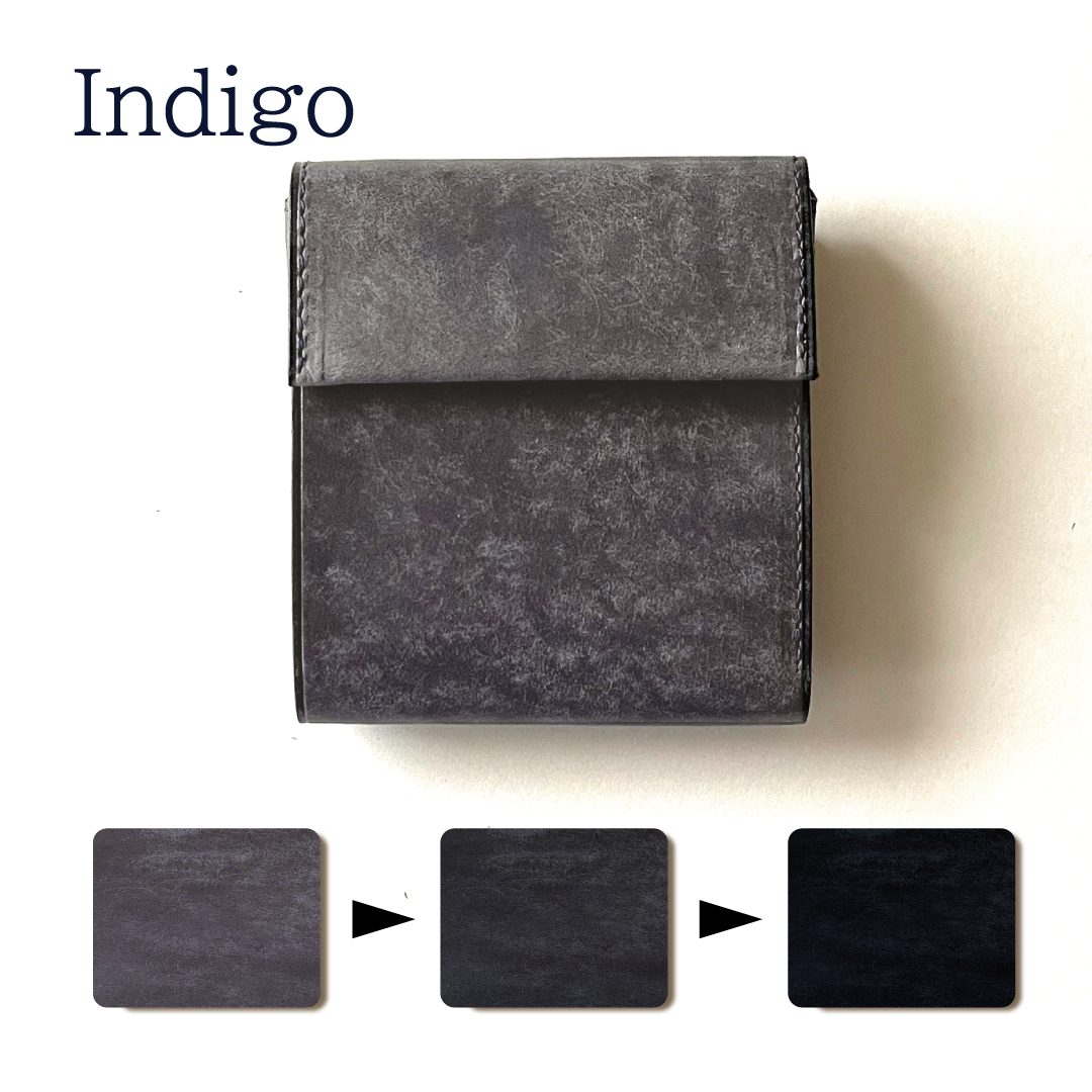 【...to®・CIGU】ミニ財布の「悩み」を解消！ハマる空間設計　アウトポケット財布/Indigo(インディゴ)