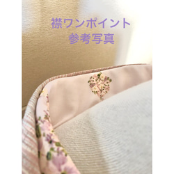 B品【スミレとベル半襟】「ラベンダー＆ミント」春のささやき(薄め)【裏面に擦れ痕あり】 2枚目の画像