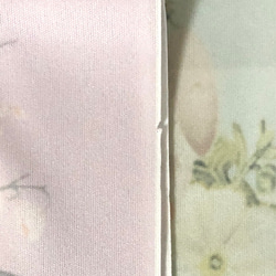 B品【スミレとベル半襟】「ラベンダー＆ミント」春のささやき(薄め)【裏面に擦れ痕あり】 5枚目の画像
