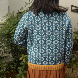 サイト限定価格ブルーグリーンの小花セーター 3枚目の画像