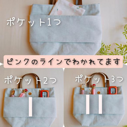 選べるオーダー～本革柔らかい持ち手＆帆布～コロンッ　かわいい小さなトートバッグ　blue 3枚目の画像