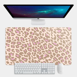 ピンクヒョウ柄アニマル柄大型マウスマットプレースマットデスク