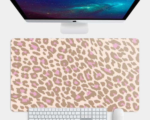 ピンクヒョウ柄アニマル柄大型マウスマットプレースマットデスク