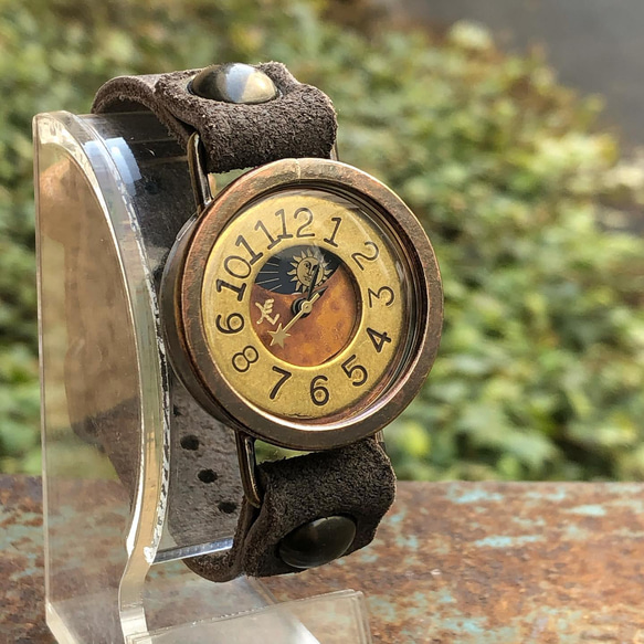 ◆SUN&MOON機能付　クォーツ式手作り腕時計◆RBQ-5027-SM 2枚目の画像