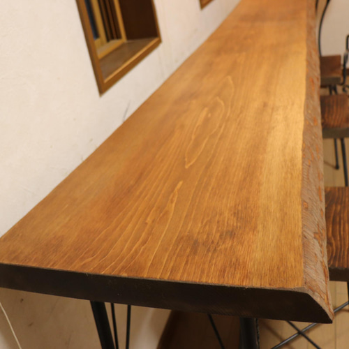 大型激安w2095一枚板ヒノキ カウンターテーブル カフェcafe ダイニング