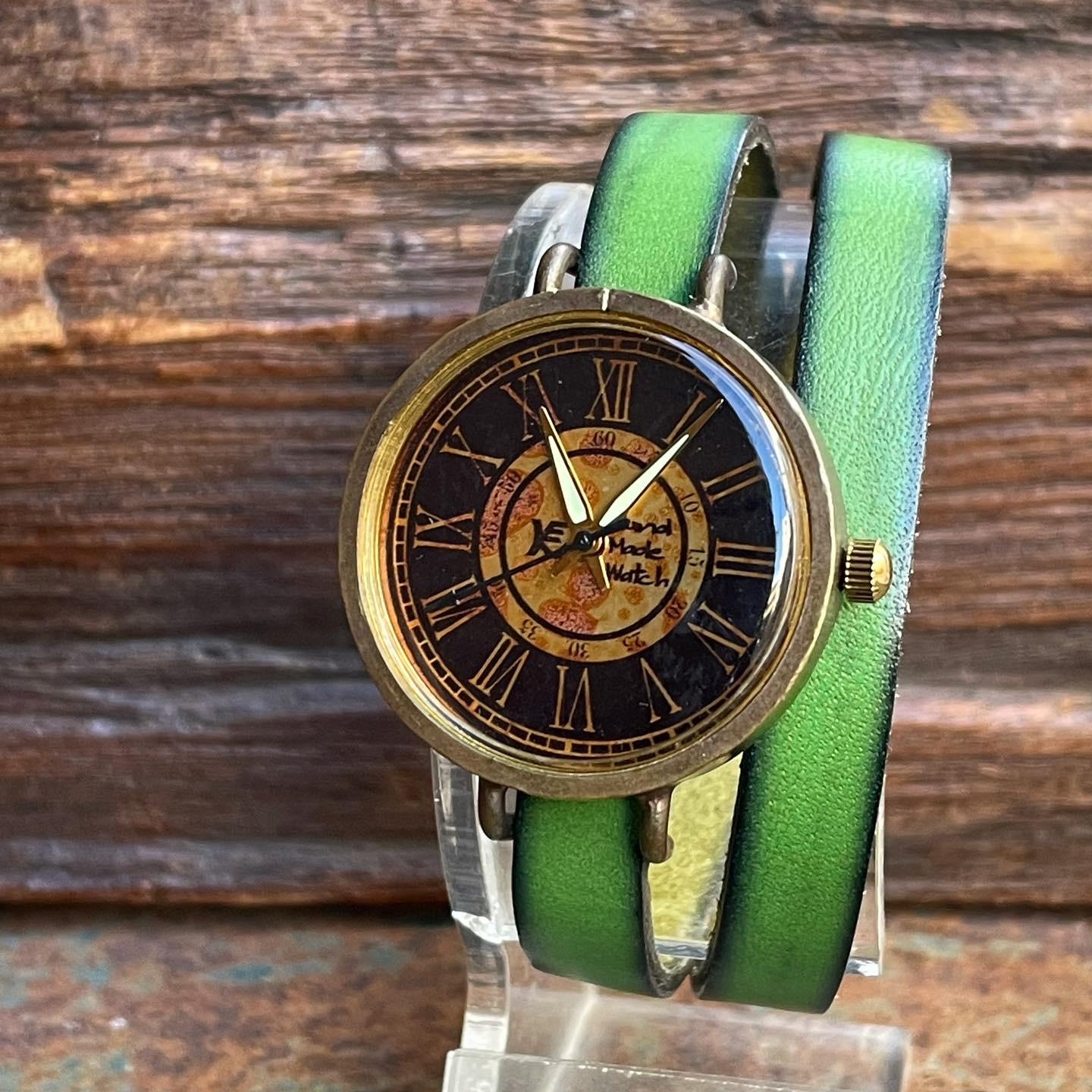 ◆真鍮製　クォーツ式手作り腕時計◆RBQ-5024-RN