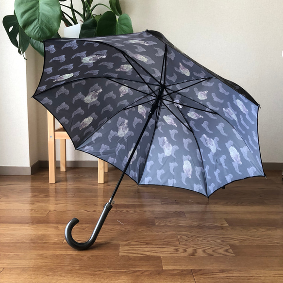 【受注生産】黒ブドウとアーティチョークの雨傘　梅雨対策2023 7枚目の画像