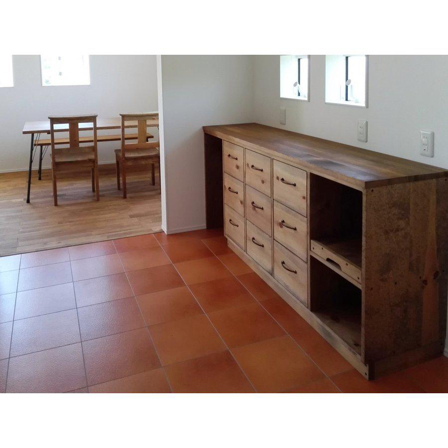 マス目引き出しのキッチンカウンター　キッチン収納　ダイニングボード　T4502