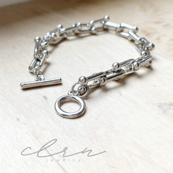 ◎金属アレルギー対応◎ 錆びにくい　サージカルステンレス　マンテルチェーンブレスレット　シルバーブレスレット　316L 1枚目の画像