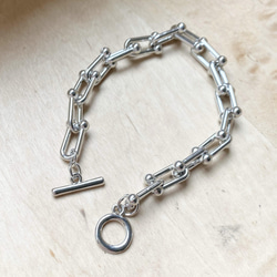 ◎金属アレルギー対応◎ 錆びにくい　サージカルステンレス　マンテルチェーンブレスレット　シルバーブレスレット　316L 5枚目の画像