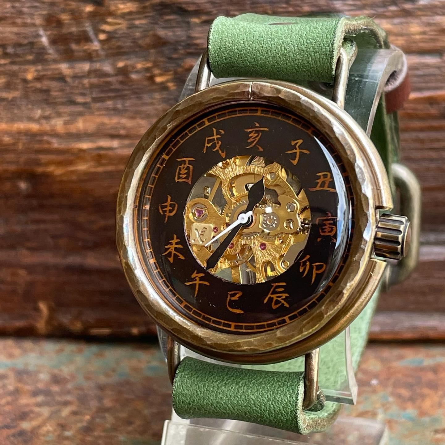 『漢字』◆真鍮製　手巻式手作り腕時計◆ LBM-2015-K