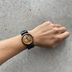 『漢字』◆真鍮製　手巻式手作り腕時計◆ LBM-2017-K 5枚目の画像