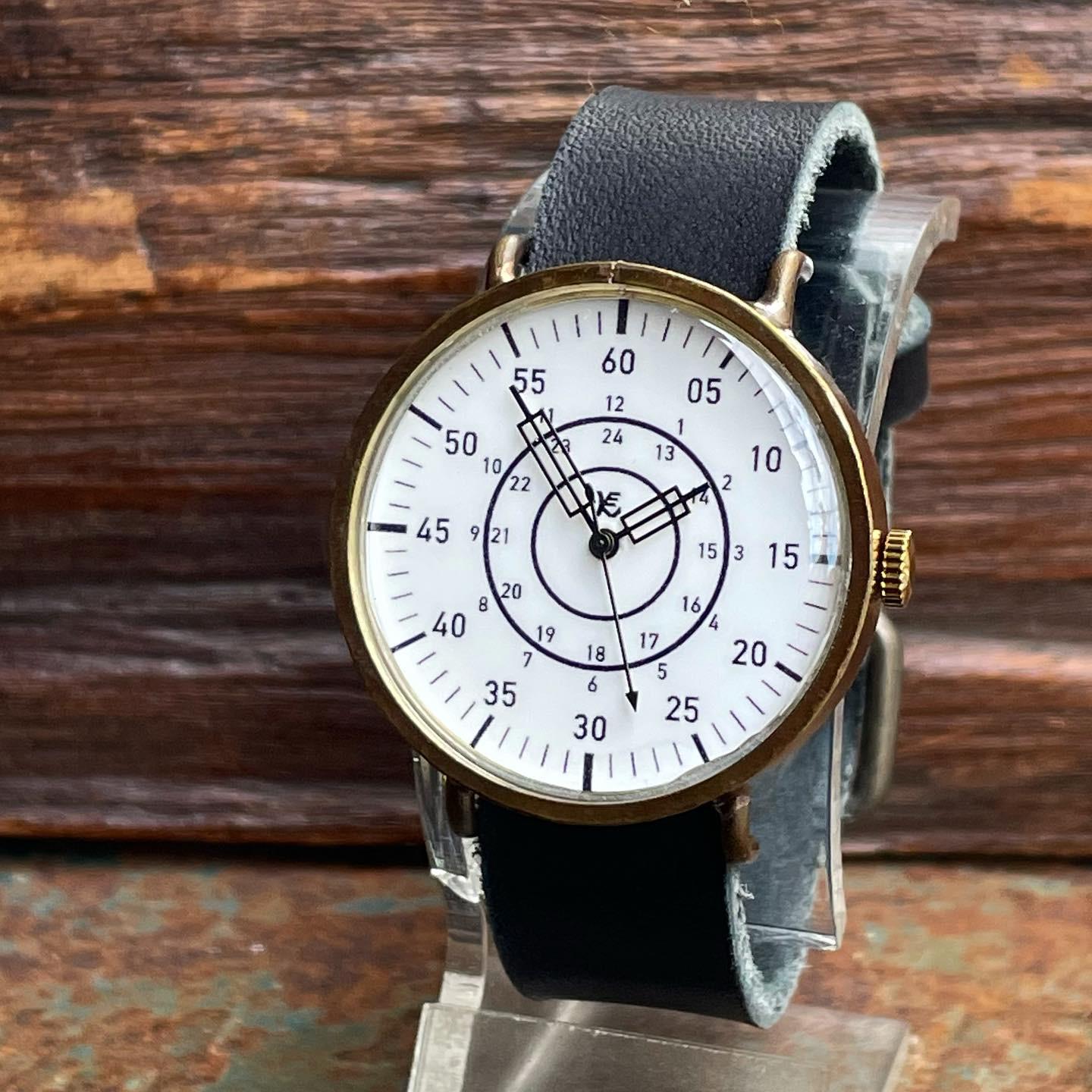 ◆真鍮製　クォーツ式手作り腕時計　◆LBQ-3042-SMPL