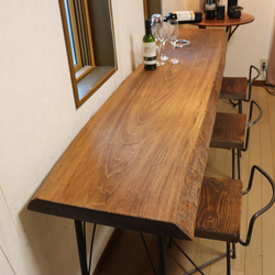 大型激安w1945一枚板ヒノキ カウンターテーブル カフェcafe ダイニング
