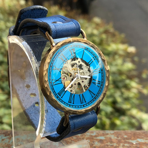 ◇真鍮製 手巻式手作り腕時計◇ LBM-2027-CSB 腕時計 KEN HAND MADE