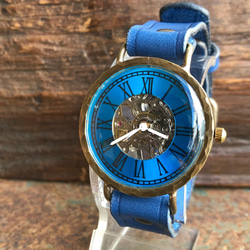 ◇真鍮製 手巻式手作り腕時計◇ LBM-2027-CSB 腕時計 KEN HAND MADE