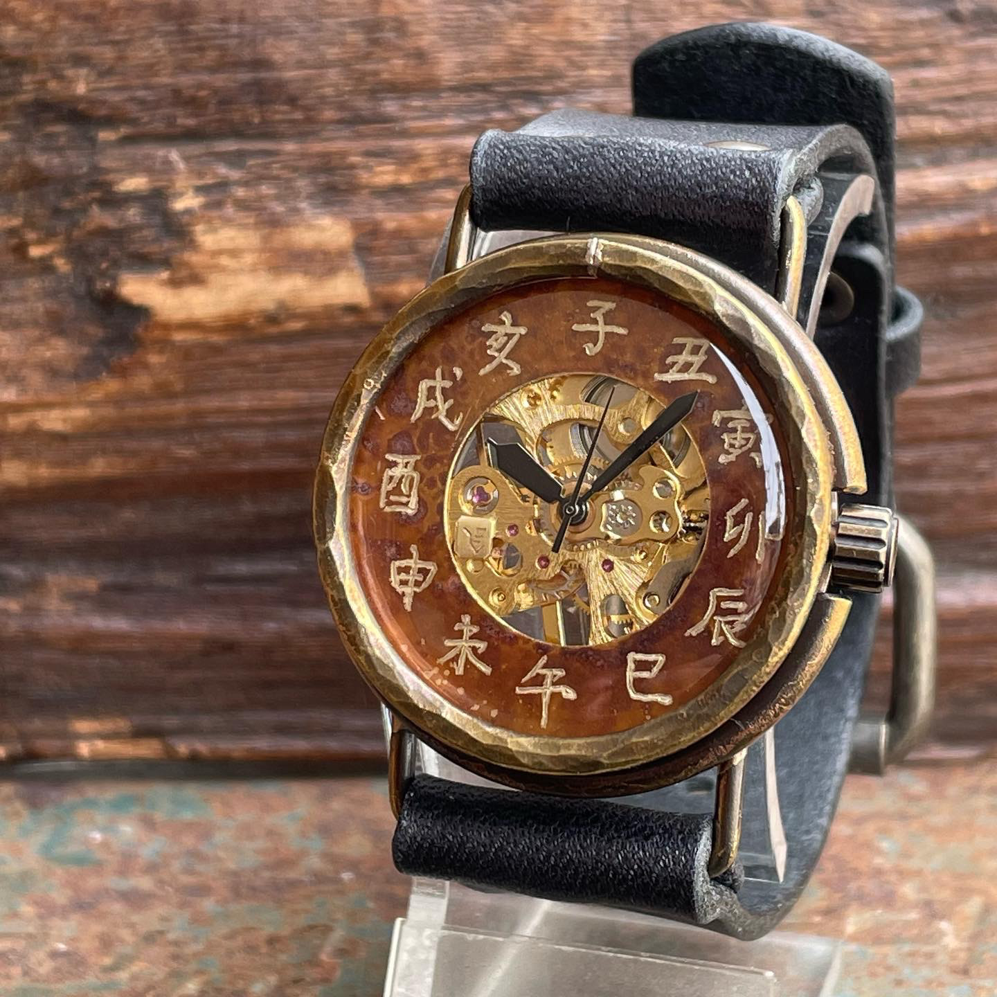 『漢字』◆真鍮製　手巻式手作り腕時計◆ LBM-2063-K