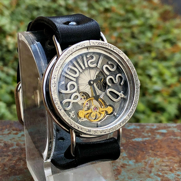 ◆SILVER製　SUN&MOON機能付　手巻式手作り腕時計◆LSM-1001-SM 1枚目の画像