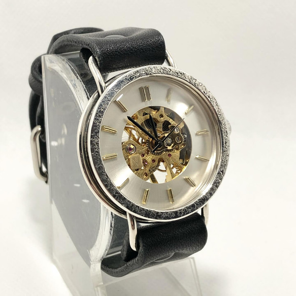 ◆SILVER製　手巻式手作り腕時計◆LSM-1003 2枚目の画像