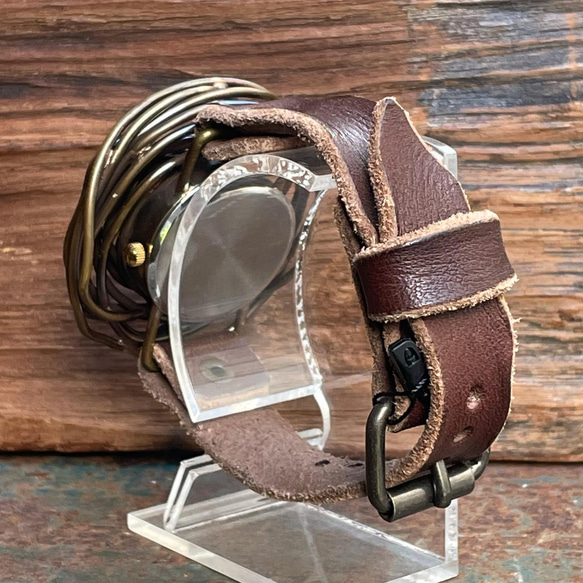 ◆真鍮製　クォーツ式手作り腕時計◆　OBQ-8010 3枚目の画像