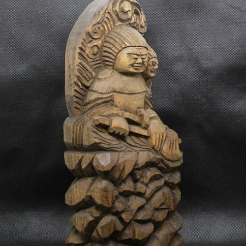 仏像 円空仏 木彫 両面宿儺(高さ:30cm 着色)【受注制作 納期 仏像 円空仏 木彫 両面宿儺(高さ:30cm 着色)【受注制作 納期