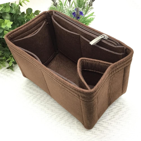 ペトラ【PETRA】Sサイズ　バッグインバッグ　小物収納バッグ　インナーバッグ　カバンの形崩れ防止　BR 1枚目の画像