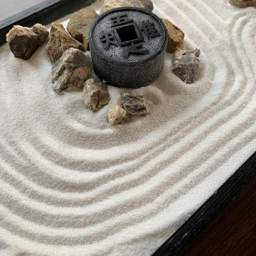 龍安寺監修 ミニ庭園【枯山水キット＜龍安寺＞ 吾唯足知 蹲（つくばい