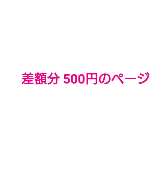 差額分 500円のページ 1枚目の画像