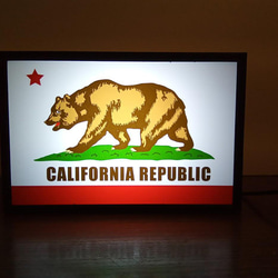 アメリカン雑貨 カリフォルニアパブリック 熊 ミニチュア サイン 看板 玩具 置物 雑貨 LEDライトBOXミニ 1枚目の画像