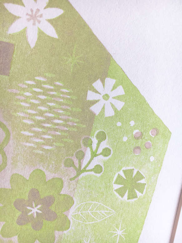 草花の木版画 / A4 / 額無し 4枚目の画像